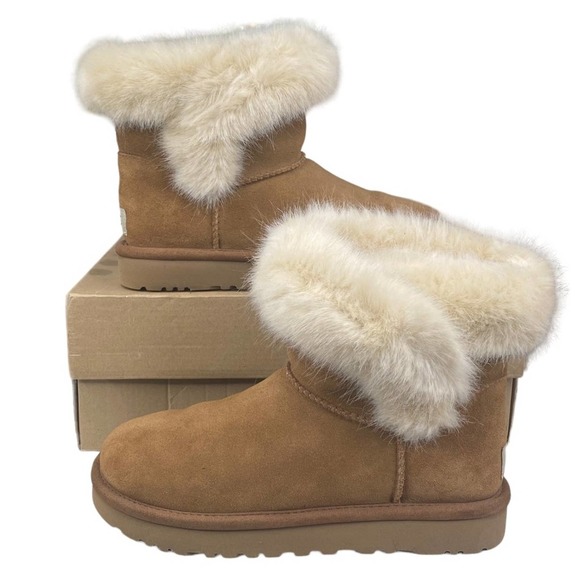 UGG Shoes - UGG Women’s Cathie Brown Suede Shearling Cuffed Winter Boots Size US 6
